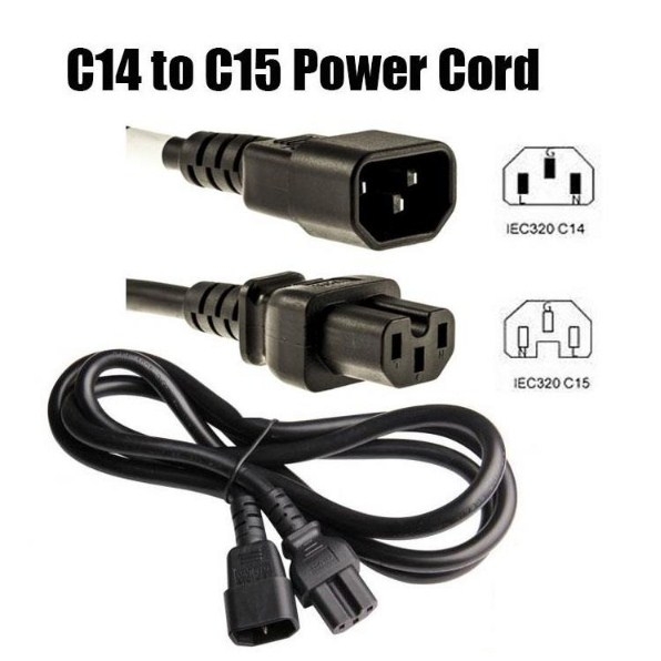 Dây Nguồn IEC 60320 C14 to C15 CISCO 37-1157-01 10A 250V 18AWG 3x1.0mm Black Power Cord Length 1M