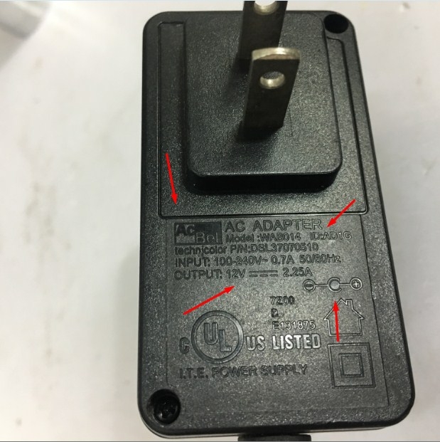 Adapter Original ACBEL 12V 2.25A 27W WAB014 Connector Size 5.5mm x 2.5mm
