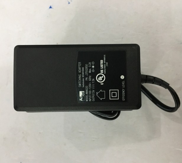 Adapter AC to DC 5V 1.5A 7.5W ACBEL WAA020 Switching Power Supply 90 Degree Connector Size 5.5mm x 2.5mm