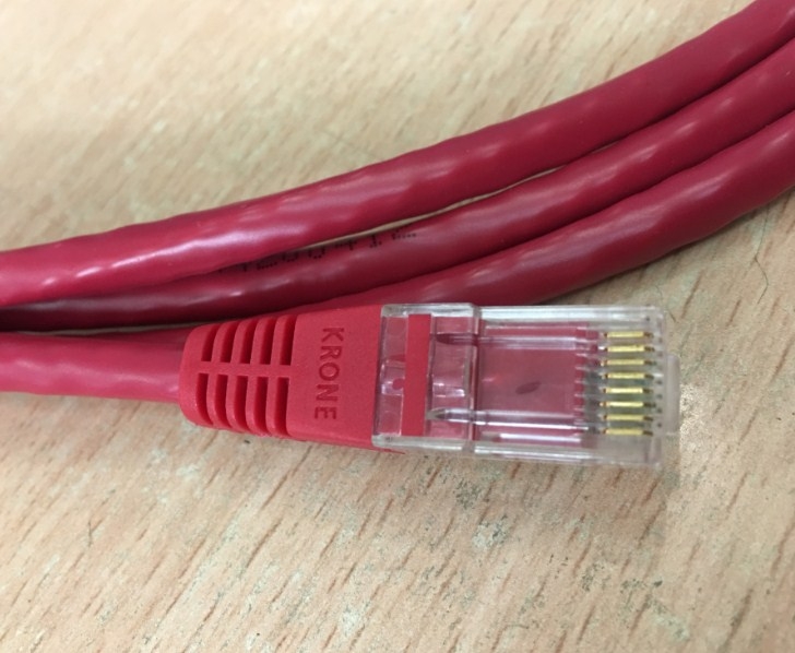 Dây Nhẩy ADC KRONE Cat6 RJ45 UTP Patch Cord Straight-Through Cable 6451 5 990-30B PVC Jacketed RED Length 3M