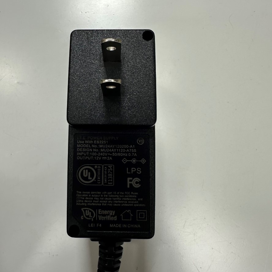 Adapter 12V 2A 24W I.T.E MU24AY120200-A1 US Plug Connector Tip Size 5.5mm x 2.5mm For Cân Điện Tử Balances, Màn hình Dahua Monitor and Network Switch 12V Power Supply