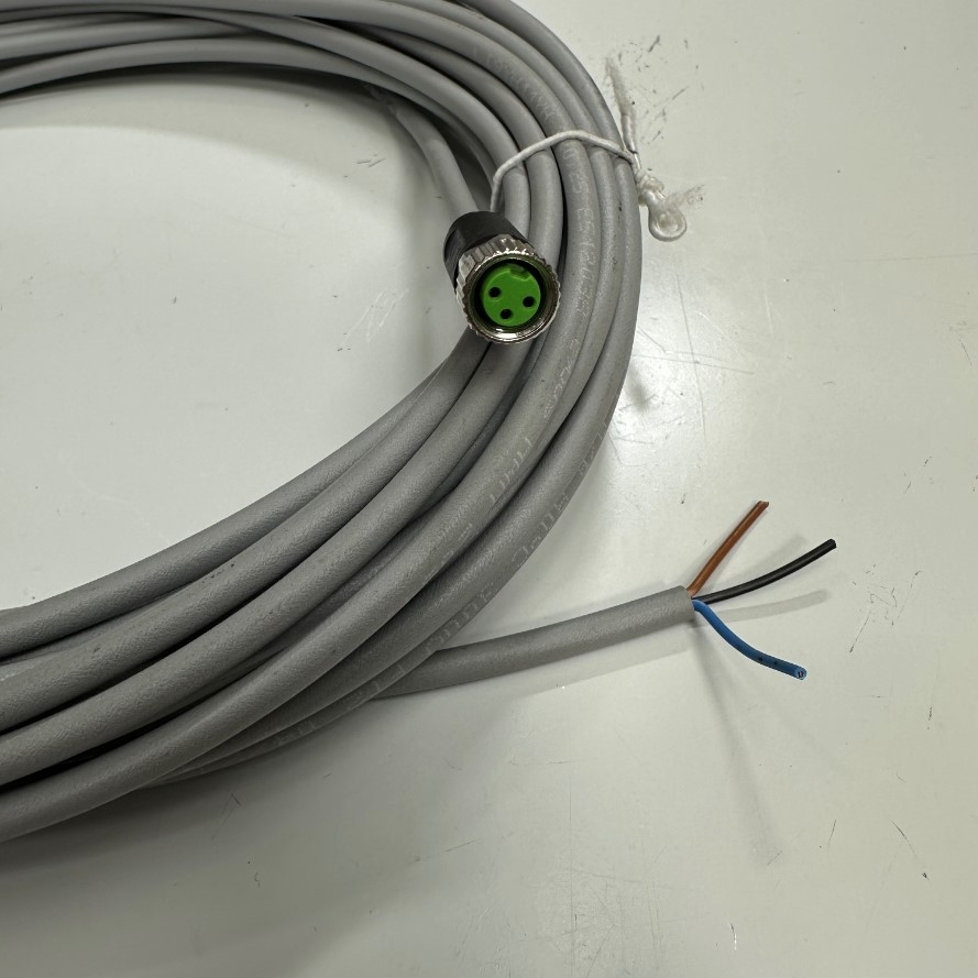 Cáp 10M 33ft Murrelektronik 7000-08041-2301000 Cable Connector M8 A-Code 3 Pin Female to 3 Core Open End 24AWG PUR 3x0.25mm² Gray OD 4.4mm For I/O Industrial Power Cable
