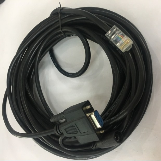 Bộ Cáp Cho Máy Quét Newland CBL037R Cable RS232 to RJ50 10Pin Cable with DC Power và Adapter 5V 1.5A DC Power Supply For Newland Barcode Scanner Length 8M