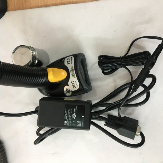 Bộ Cáp Cho Máy Quét Newland NLS-HR11 Barcode Scanner CBL037R RS232 Cable RS232 to RJ50 10Pin Cable with DC Power và Adapter 5V 1.5A DC Power Supply Length 1.8M