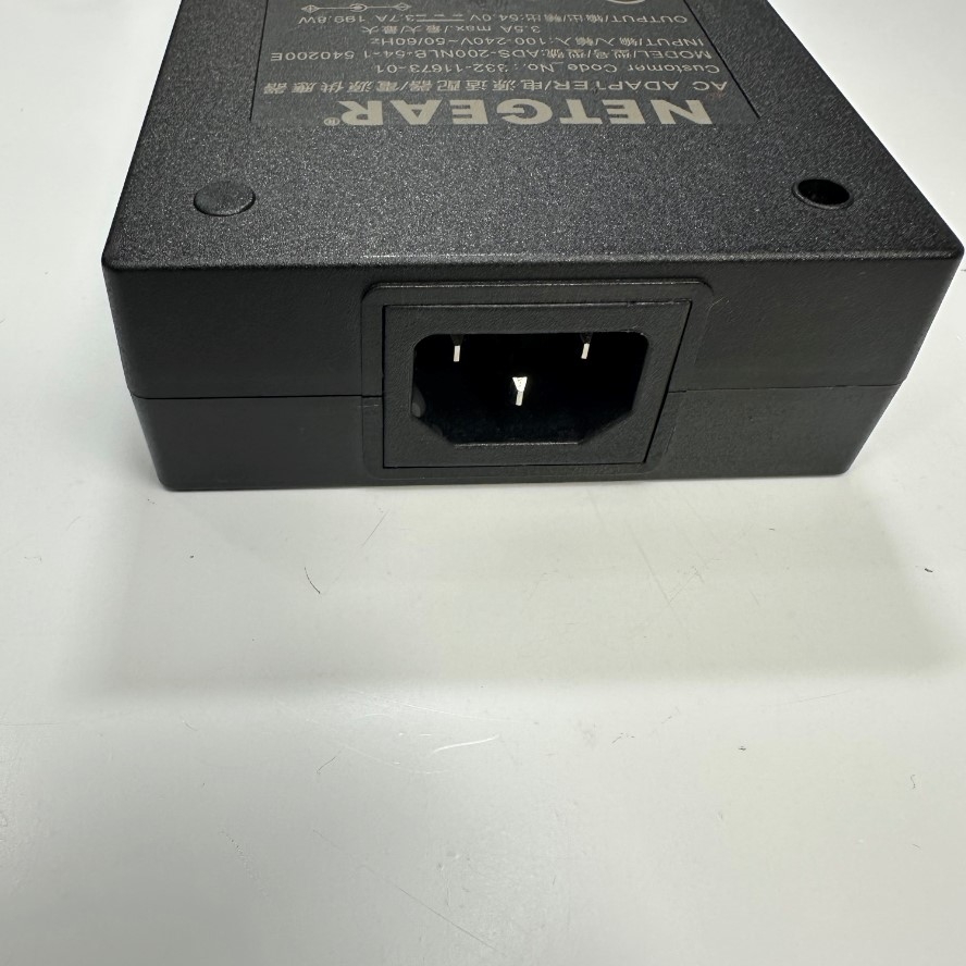 Adapter 54V 3.7A 199.8W NETGEAR ADS-200NLB-54-1 IEC C14 Plug DC Power Connector Tip Size 6.5mm x 3.0mm For Cisco Meraki MX68 MX68W MX68CW MX75 MX68-HW MX68W-HW MX75-HW