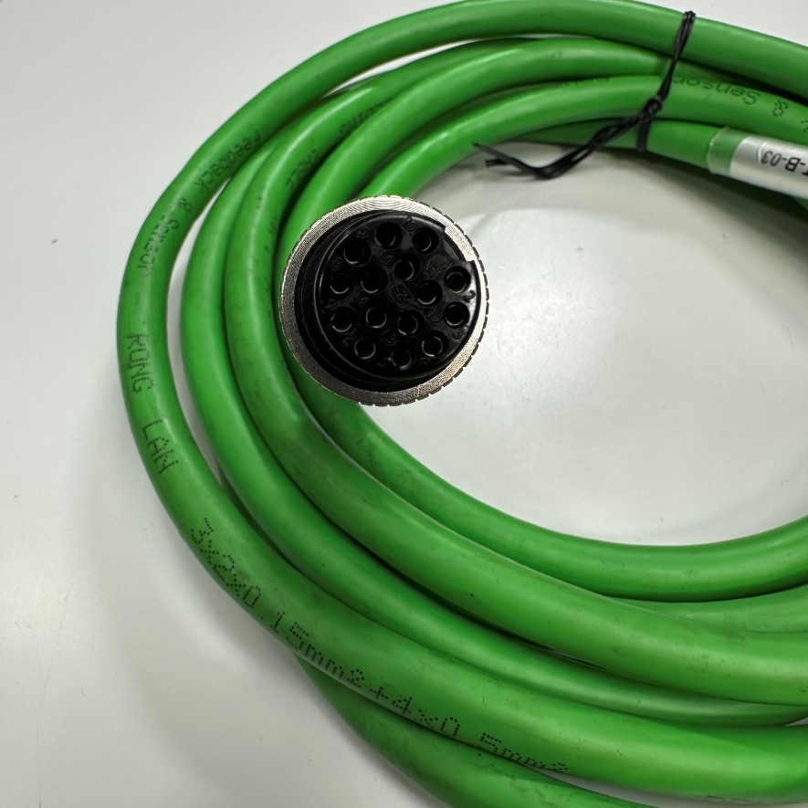 Cáp 3M 10ft SDL-MOT-B-03 Cable Connector SSW 15 Pin Female to 11 Core For Signal and Power Industrial I/O Cable BENDING RESISTANCE AND OIL 90℃ 300V 3x2x0.15mm²+4x0.5mm² OD 9.0mm