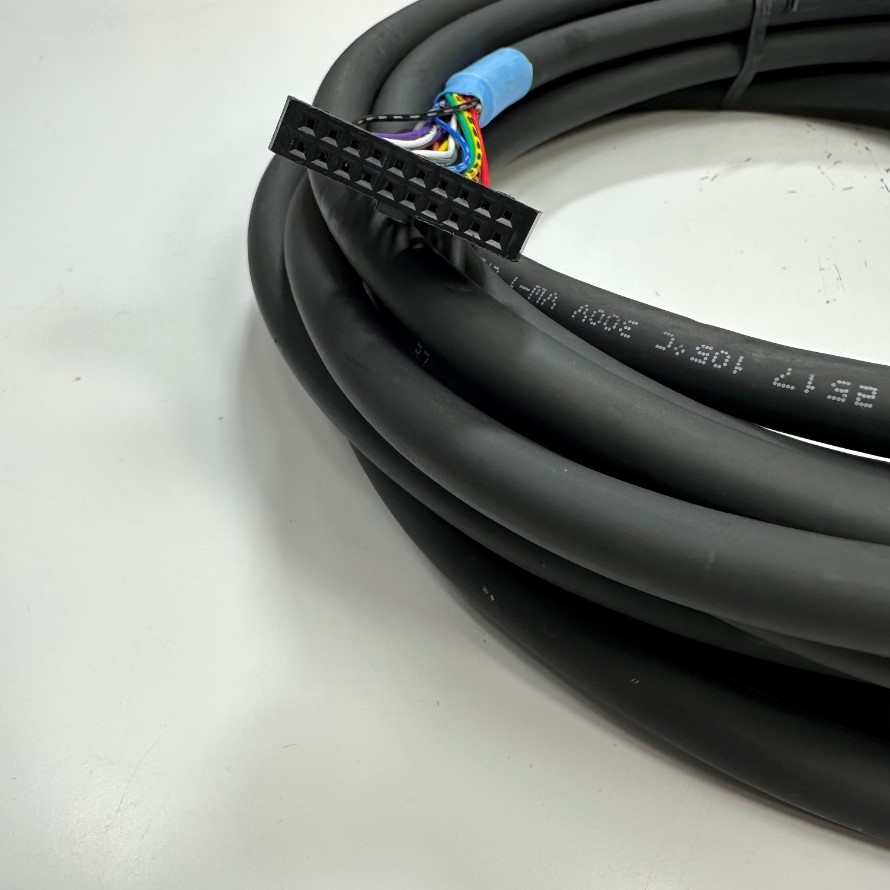 Cáp 5M 17ft Cable Round Connector IDC 20 Pin Female to Female Pitch 2.54mm + Connector JST SM 2 Pin Male Pitch 2.54mm Cable IMOTPEV-S 30C x 24AWG(0.22SQ) E211405 105°C 300V Black OD 10mm