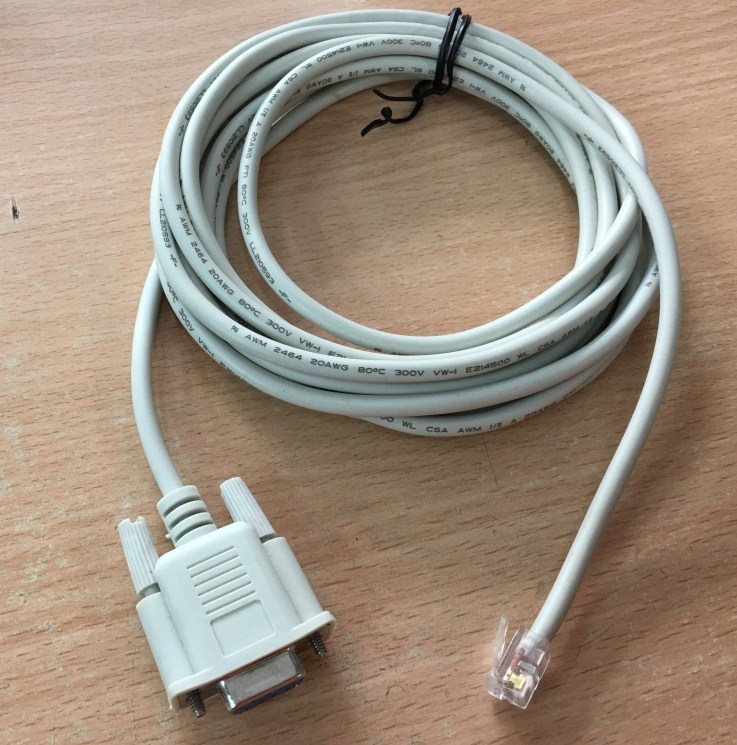 Cáp Điều Khiển Truyền Số Liệu RJ12 6Pin 6P6C to Com RS232 DB9 Female Grey Dài 1.5M