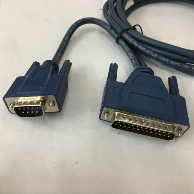 Cáp Kết Nối Cabo Serial V5-Aux Cable 19-04021299 Rj45 to Serial 232 DB25 Male DB9 Male length 3M