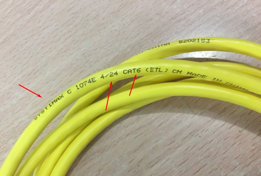 Cáp Mạng Đúc CAT6 UTP Patch Cord Straight-Through Cable SYSTIMAX GIGASPEED GS8E-YL-7FT YELLOW JACKET Length 2.1M