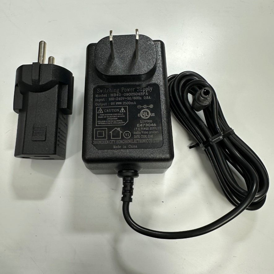 Adapter 9V 2.5A 22.5W Shenzhen EU Plug Connector Tip Size 5.5mm x 2.5mm For Máy Đếm Hạt Tiểu Phân Trong Không Khí CEM DT-9880 Particle Counter Online