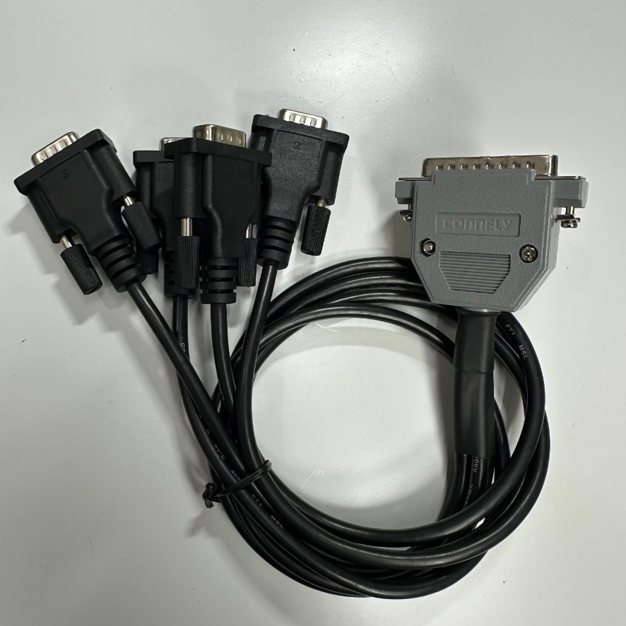 Cáp 0.5M OEM Thay Thế Moxa CBL-M44M9x4-50 DB44 Pin Male to 4 x DB9 Pin Male Connection Cable RS232 For Moxa Card CP-104UL 104EL-A 114EL Servers
