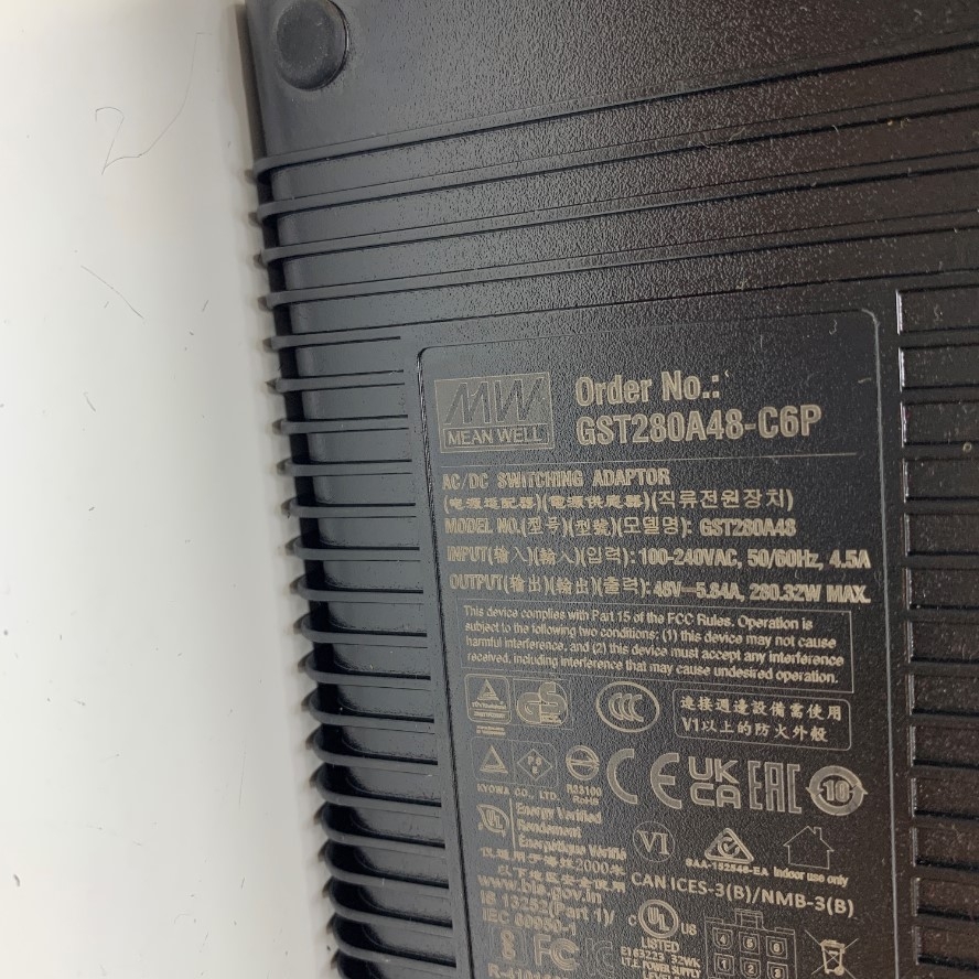 Adapter 48V 5.84A 280W Mean Well OEM Thay Thế 48V 3.75A 180W Fujia FJ-SW2028A48003750 IEC C14 Plug Connector Tip Size 4 Pin Mini Din 10mm