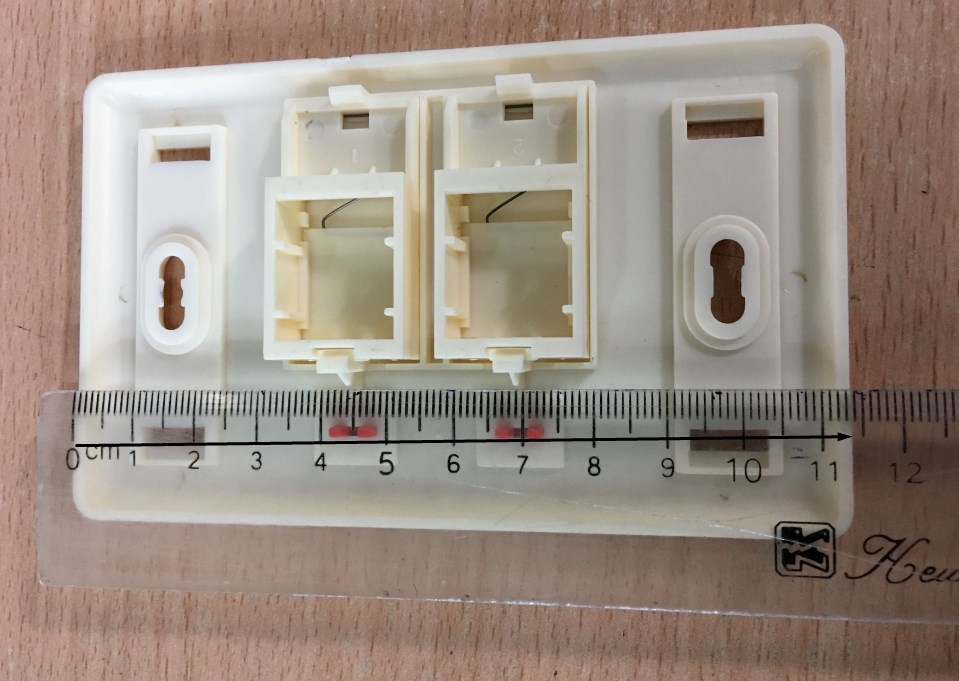 Bộ Outlet RJ45 Cat5E Và RJ11 CAT3 Wall Plate Mặt Commscope Và 1 Nhân Mạng AMP + 1 Nhân Điện thoại AMP Ethernet Network And TELEPHONE 2 Port