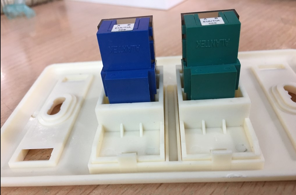 Bộ Outlet RJ45 Cat5E Wall Plate Mặt Commscope Và 2 Nhân Mạng AMP Ethernet Network 2 Port