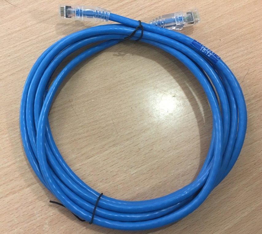 Cáp Nhẩy Patch Cord Commscope AMP Cat 6 Round UTP Gigabit Ethernet Network Cable RJ45 Assembly Blue 1-1859247-0 Length 3M