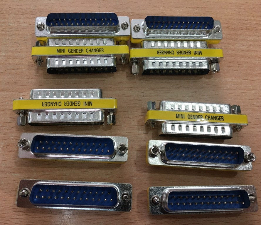 Rắc Nối LPT 1284 Parallel Hai Hàng Dương DB25 Male to DB25 Male 2 Row 25Pin Gender Changer