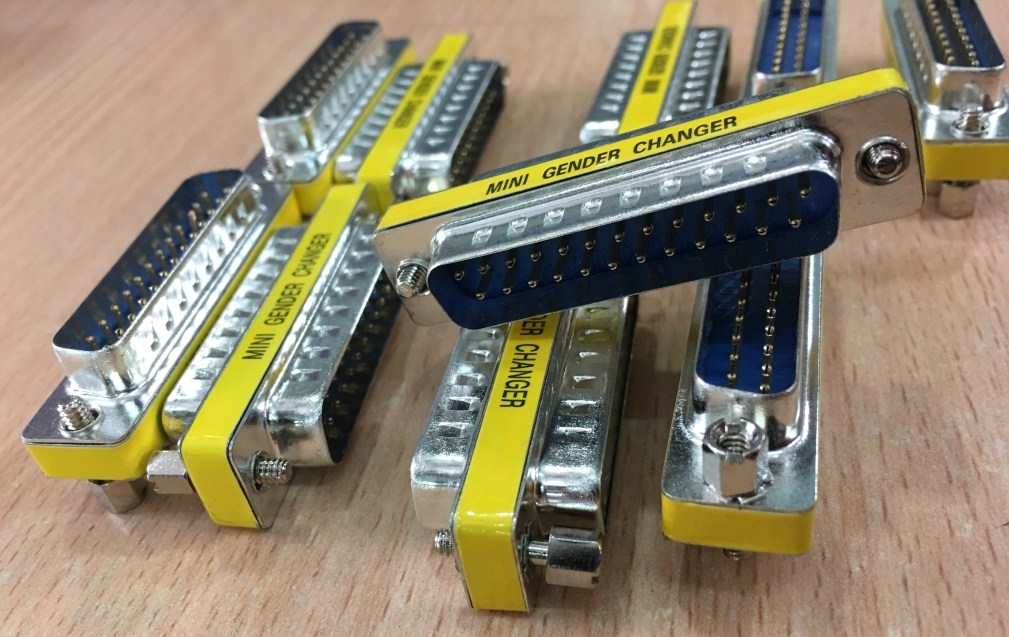 Rắc Nối LPT 1284 Parallel Hai Hàng Dương DB25 Male to DB25 Male 2 Row 25Pin Gender Changer