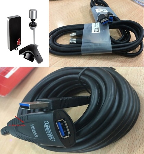 Cáp Nối Dài Tín Hiệu USB 3.0 IC Unitek Y-3015 USB 3.0 Active Extension M/F For Polycom CX5100 or CX5500 Length 5M