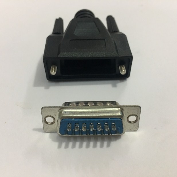 Bộ Rắc Hàn Cổng D-SUB 15 Chân Hai Hàng Dương DB15 Male 2 Row 15Pin PVC Shell Kit Plug Connector Black