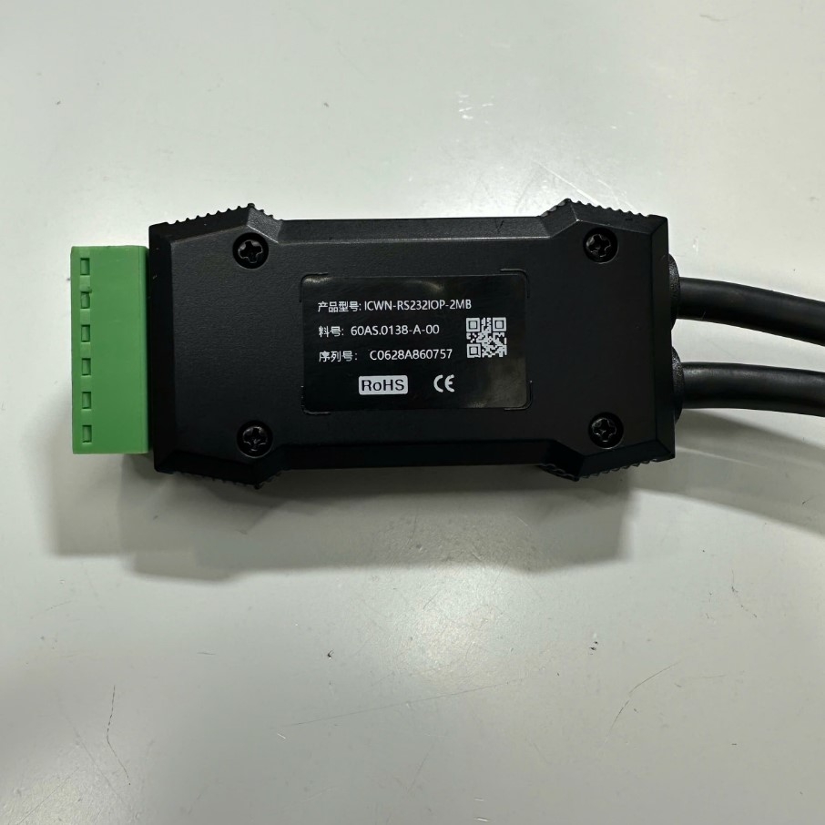 Cáp 1.1M 3.7ft ICWN-RS232IOP-2MB Cable M12 12 Pin A-Code Male + DB9 Female with ICW Module Terminal For CW ICW70SR Barcode Reader RS232 I/O Communication