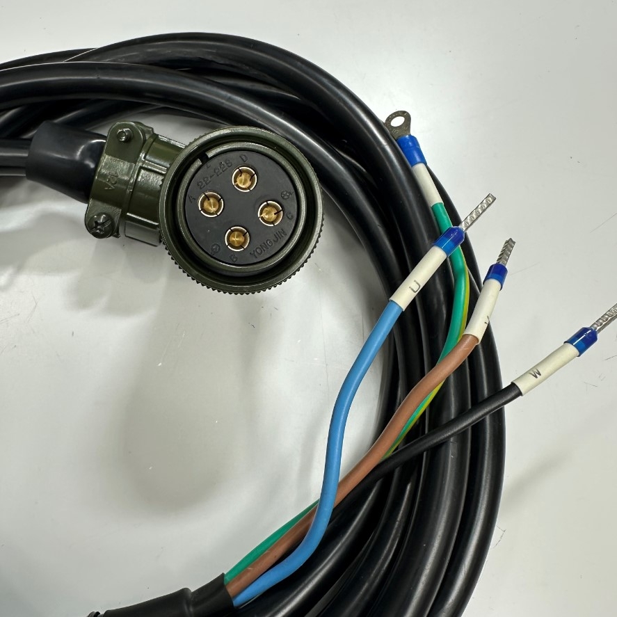 Cáp 3M 10ft Mitsubishi Yaskawa Servo Motor Power Supply Cable Connector YONGJIN 22-22S 4 Pin Female to 4 Core Open End