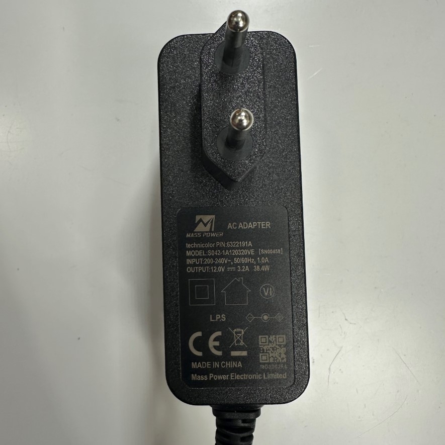Adapter 12V 3.2A 38W Mass Power S042-1A120320VE Connector Tip Size 5.5mm x 2.5mm For Màn hình Dahua Monitor and WD My Book, My Cloud, Elements