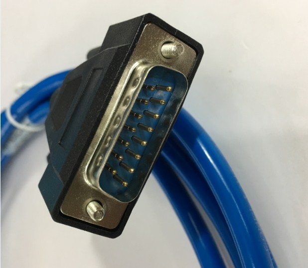 Cáp RS232C D-SUB 15 Chân Hai Hàng Dương DB15 Male to DB15 Male 2 Row 15Pin 28AWG Multi-Core Cable Blue Length 2.5M