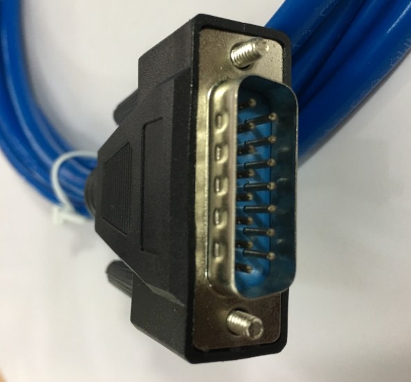 Cáp RS232C D-SUB 15 Chân Hai Hàng Dương DB15 Male to DB15 Male 2 Row 15Pin 28AWG Multi-Core Cable Blue Length 2.5M