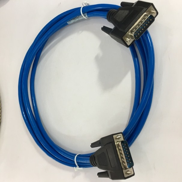 Cáp RS232C D-SUB 15 Chân Hai Hàng Dương DB15 Male to DB15 Male 2 Row 15Pin 28AWG Multi-Core Cable Blue Length 2.5M