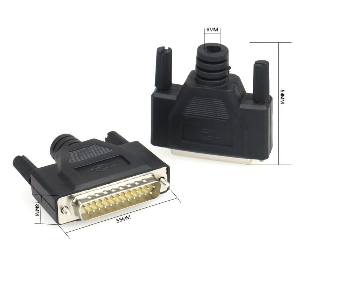 Vỏ Ốp Nhựa Đầu Hàn LPT 1284 Parallel DB25 PVC Shell Connector Black