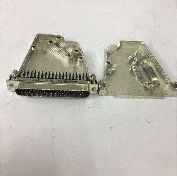 Bộ Rắc Đấu Cổng 37 Chân Hai Hàng Dương Vỏ Ốp Kim Loại DB37 Male Wire Type Crimp Type Serial Port 37Pin CONNECTOR WITH COUSING ALCATEL 299.701.066 3AL80834AAAA