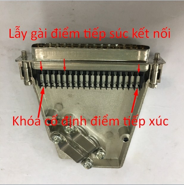 Bộ Rắc Đấu Cổng 37 Chân Hai Hàng Dương Vỏ Ốp Kim Loại DB37 Male Wire Type Crimp Type Serial Port 37Pin CONNECTOR WITH COUSING ALCATEL 299.701.066 3AL80834AAAA