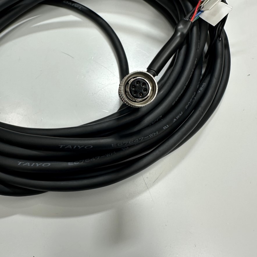Cáp 5M 17ft Hirose I/O & Power High Flex Cable Connector Hirose HR10A-7P-6S(73) 6 Pin Female to 6 Core Bare Wire Open End For Industrial Camera Basler, Hikrobot Industrial Camera