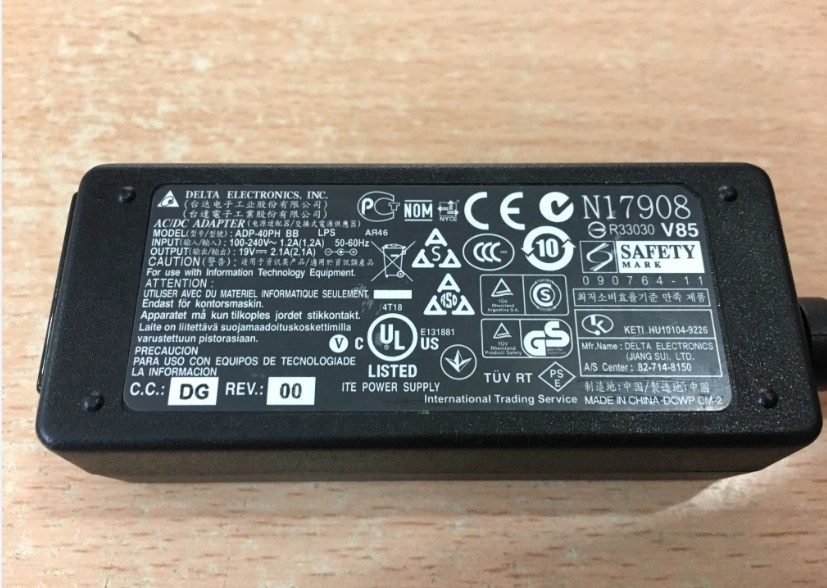 Adapter 19V 2.1A 40W Delta Electronics ADP-40PH For Monitor HP 23ES 23-inch LED IPS Connector Size 5.5mm x 2.5mm