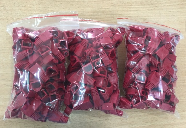 Đầu Boot color chụp dây mạng cat5/cat6 RJ45 Rubber Boot Packs For Network / Patch Cables (100PCS) RED