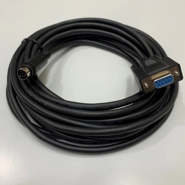 Cáp Lập Trình DVPCAB215 33ft Dài 10M Cable RS232 MD8M to DB9 Female For PLC Delta DVP Series Connect Computer/HMI Có Chống Nhiễu Shielded