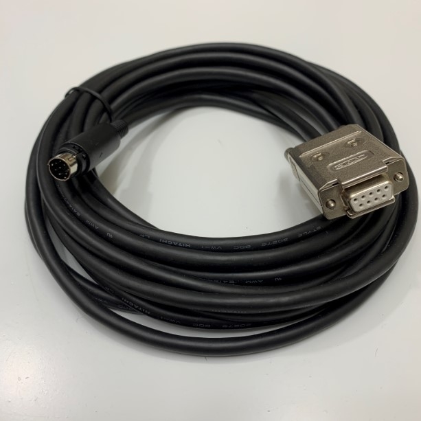 Cáp Lập Trình DVPCAB215 50ft Dài 15M Cable RS232 MD8M to DB9 Female For PLC Delta DVP Series Connect Computer/HMI Có Chống Nhiễu Shielded