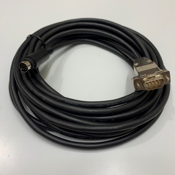 Cáp Lập Trình DELTA DOP-DVP UC-MS150-06A 50ft Dài 15M Delta DOP Touch screen to DVP series PLC Programming Cable RS232 MD8M to DB9 Male Có Chống Nhiễu Shielded