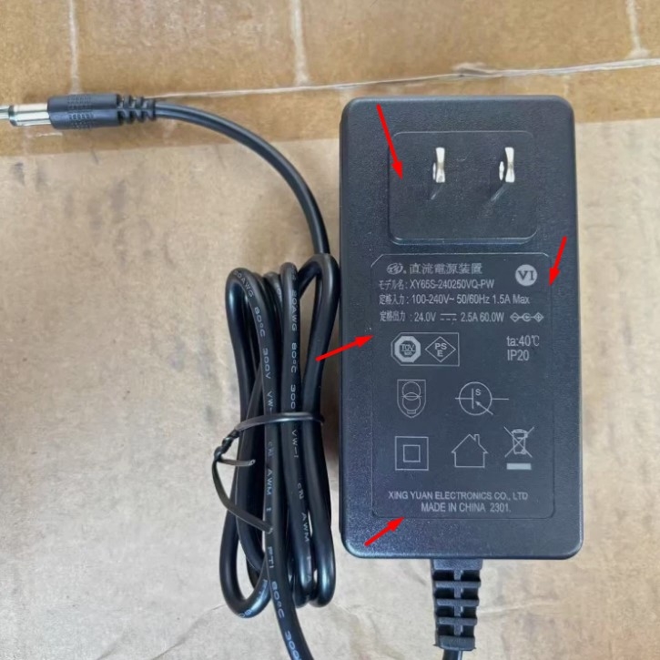 Adapter 24V 2.5A 60W XING YUAN Connector Tip Size 5.5mm x 2.1mm For Printer Scanner Kodak, Fujitsu Scanner, LED CCTV LCD, Máy Lọc Không Khí Xiaomi Smartmi Jya Fjord