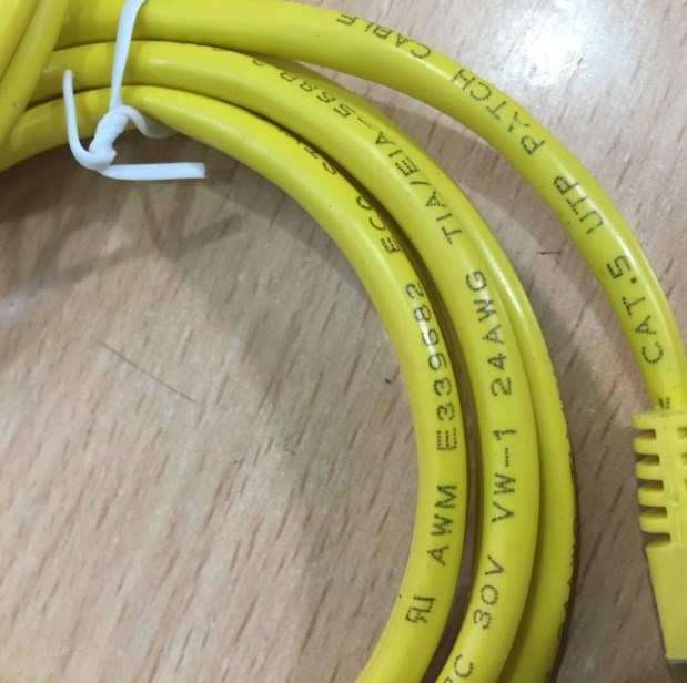 Dây Nhẩy Patch Cord Lan Network ECO Cat5 UTP 4 Wire Straight-Through Cable Yellow Length 1.5M