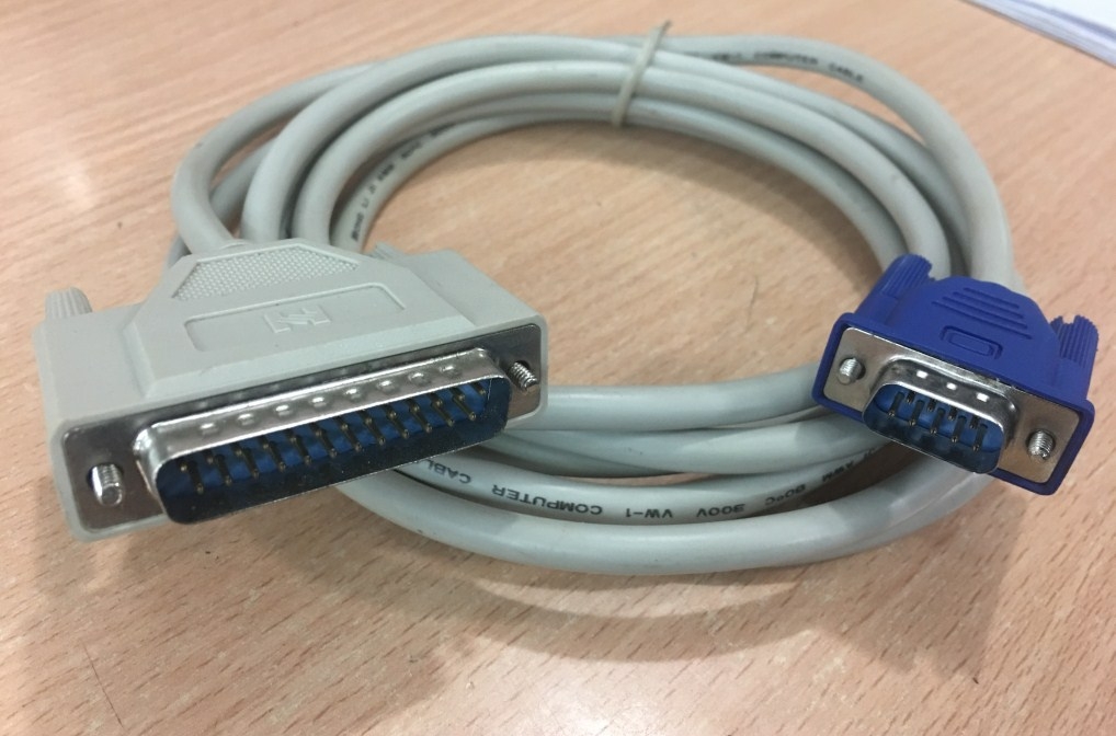 Cáp Kết Nối Máy In Epson TM-T82II Với Máy Chấm Công Cổng RS232 Serial DB25 Male to DB9 Male Length 2.6M