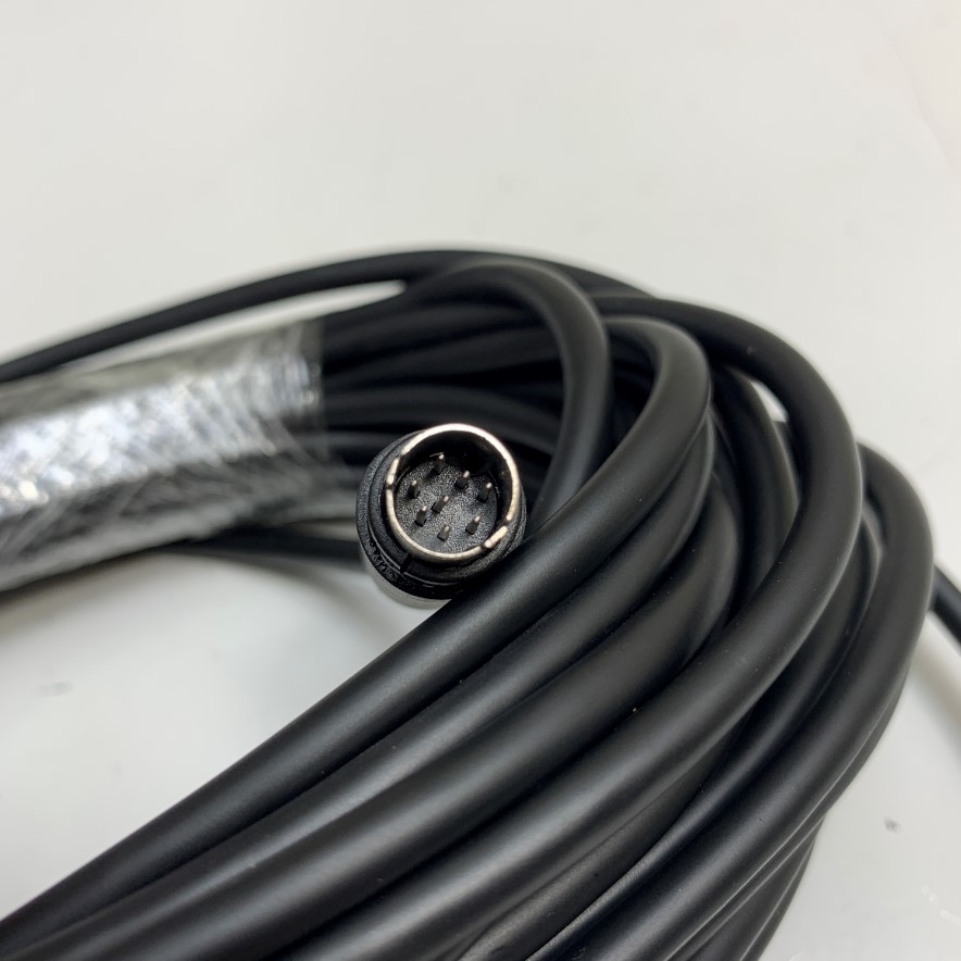 Cáp 5M 17ft RS-422 Communication Shielded Cable Mini Din 8 Pin Male to DB9 Male For PLC Mitsubishi FX Series witch HMI Beijer Electronics x2 Base 7-F2 Display Touch Screen