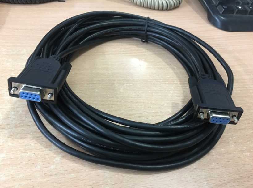 Cáp Kết Nối Null Modem Cable Wiring Diagram Chất Lượng Cao RS232 DB9 Female to DB9 Female Black Length 10M