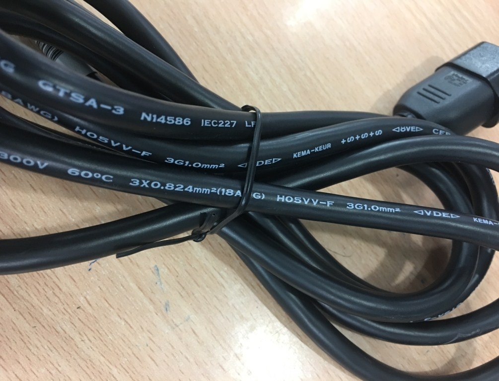 Dây Nguồn HP 142263-002 Volex VAC14S V1625 AC Power Cord IEC60320 IEC C13 to IEC C14 10A 250V 3x1.0mm 18AWG For Server Rack Computer Desktop Cisco Jumper Length 2.5M
