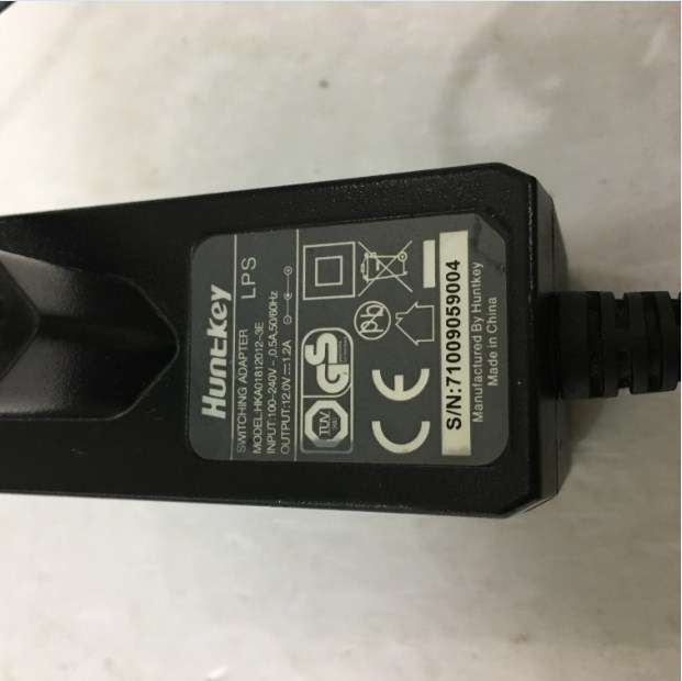 Adapter Original Huntkey 12V 1.2A HKA01812012-3E Connector Size 3.5mm x 1.3mm