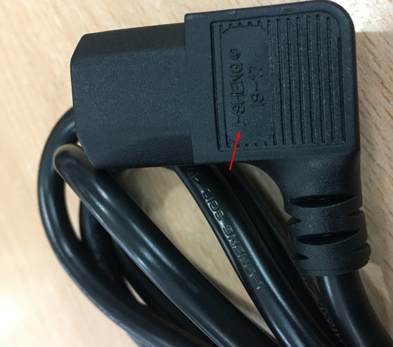 Dây Nguồn 2 Chân Tròn I-SHENG SP-022 IS-17 Chữ L Góc 90 Độ Vuông Sang Góc Trái AC Power Cord Europe Plug Schuko CEE 7/7 To IEC320 Left Angle C13 10A 250V 3x0.75mm Length 1.8M
