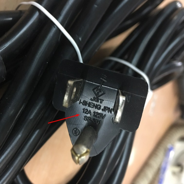 Dây Nguồn I-SHENG SP-301 IS-14 NEMA 5-15P to C13 AC Power Cord 12A 125V 3x1.25mm 16AWG Length 2.3M