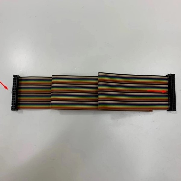 Cáp Điều Khiển UC-ET010-24A 3.3ft Dài 1M MIL Connector Flat Ribbon Rainbow Cable IDC 40 Pin 2.54mm For I/O Delta Module DVP32SM11N Với Module Terminal Block UB-10-ID32A