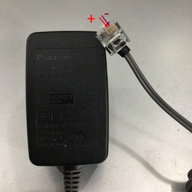 Adapter 6.5V 500mA Điện Thoại Bàn Mẹ Con Kéo Dài Panasonic KX-TGB110CX KX-TGB112CX Connector Size RJ12 DEC Left OFFSET Modular 6P6C